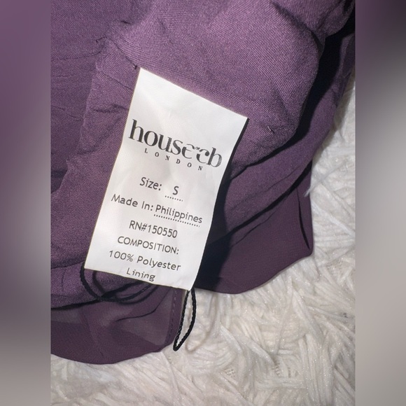 NEW HOUSE OF CB Solada Georgette Halter Grape Purple Dress sz S - Picture 6 of 9